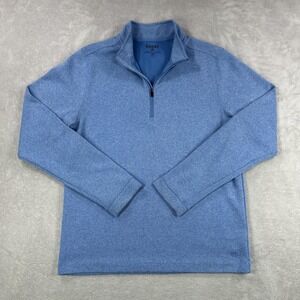 Rhone Pullover Mens Small Blue 1/4 Zip Mock Neck Knit Sweater Casual Athletic